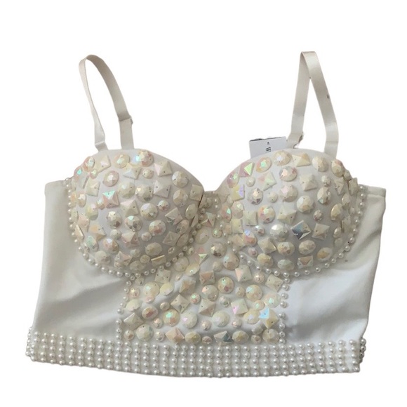 Windsor White gemmed corset top size small NWT - Picture 11 of 14